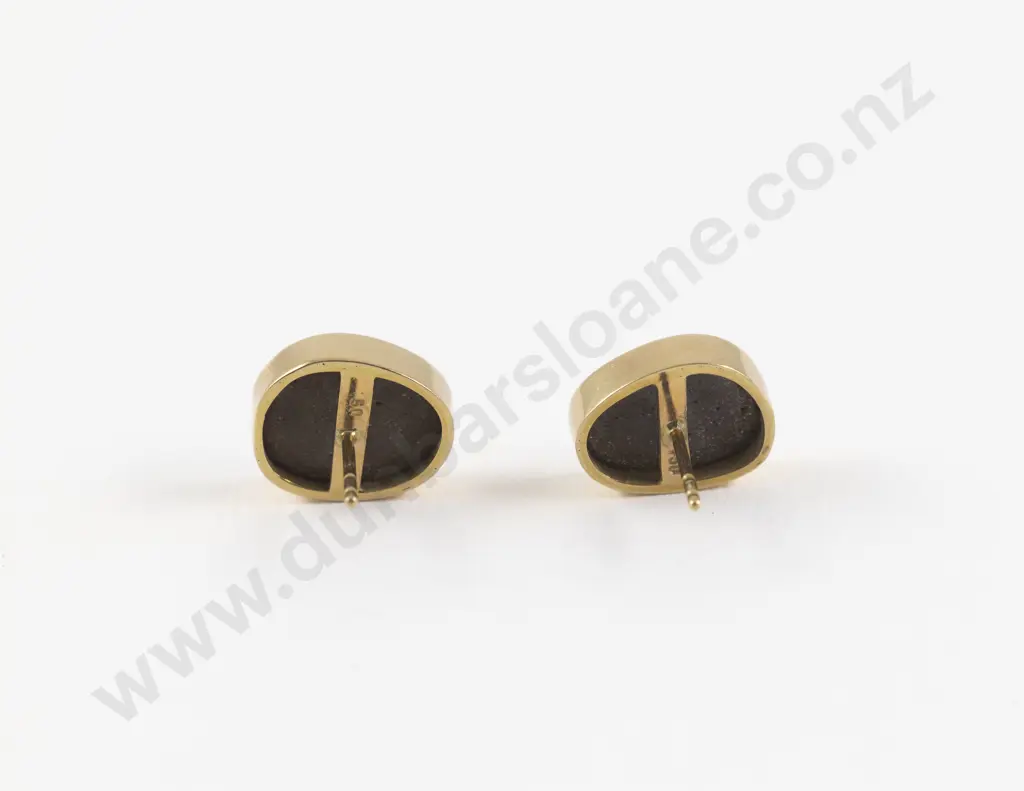 14ct Single Stone Boulder Opal Stud Earrings Image 1++