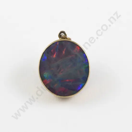 9ct Single Stone Opal Pendant