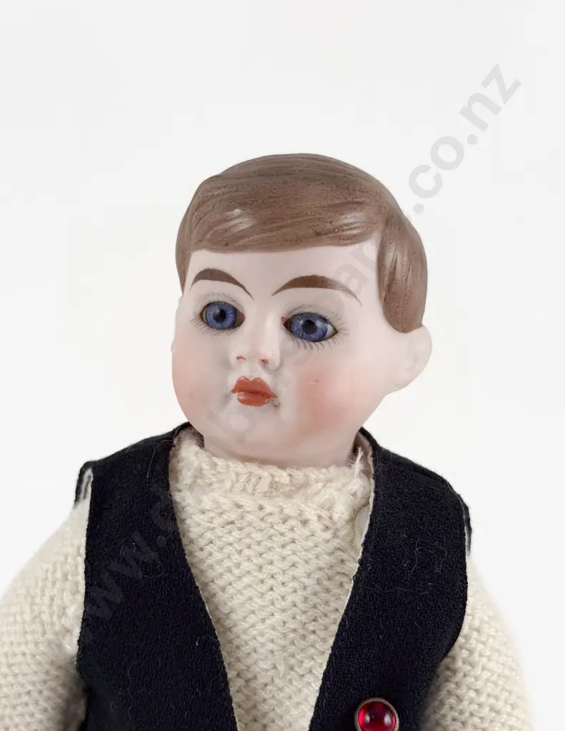 German Bisque Shoulder Plate Character Boy Doll Image 1++