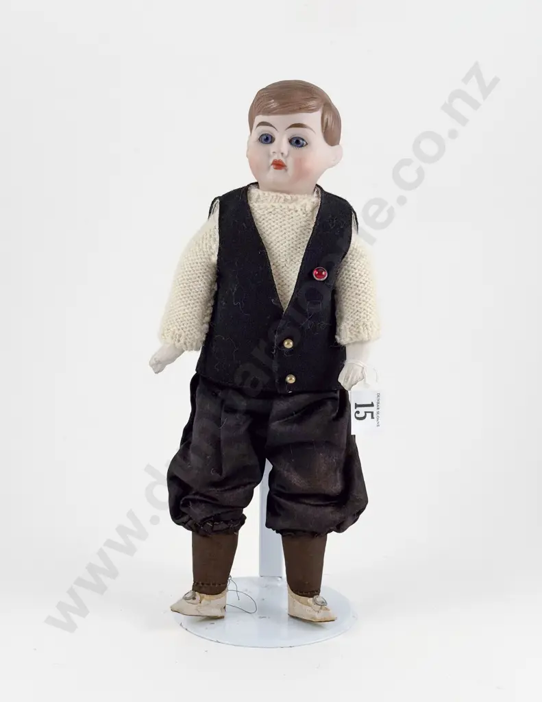 German Bisque Shoulder Plate Character Boy Doll Image 1++