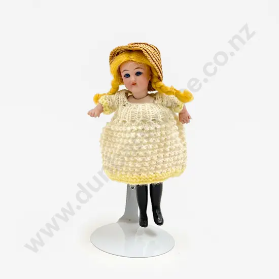 Franz Schmidt & Co Small All Bisque Doll and Porzellanfabrik Rauenstein Bisque Doll