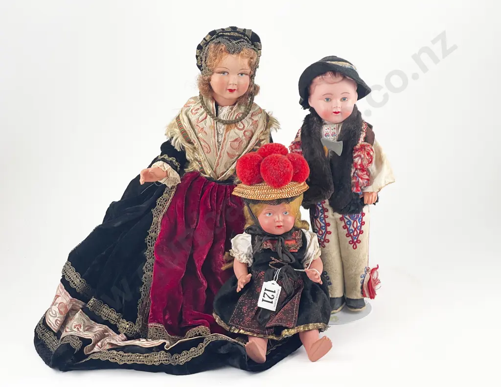 Eagle Mark France Petitcolin Celluloid National Costume Doll Image 1++