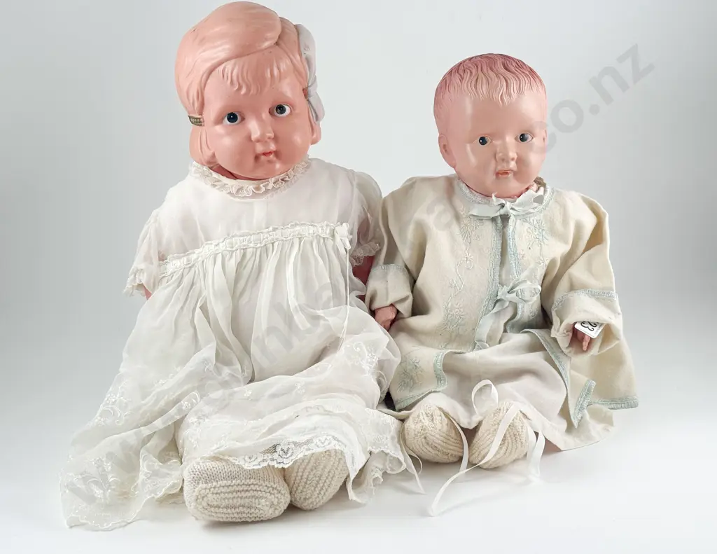 Clover and Triangule Marked Made in Japan Celluloid Character Dolls Image 1++