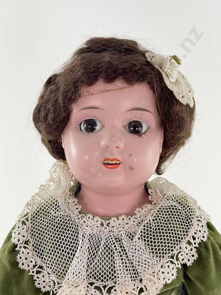 Antique Shoulder Plated Tin Head Doll Image 1++