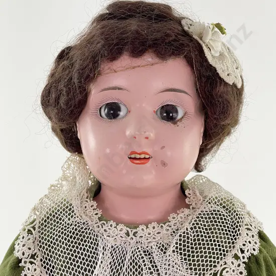 Antique Shoulder Plated Tin Head Doll