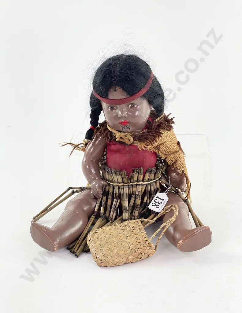 Unmarked All Composition Maori Doll Image 1++