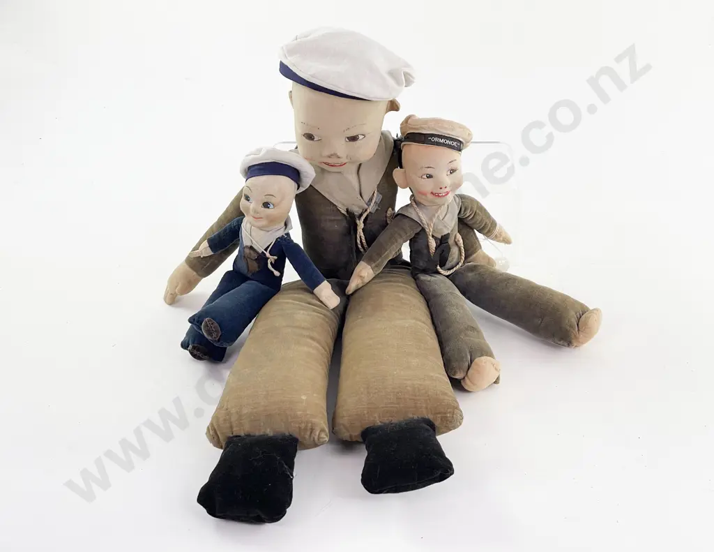 Three Norah Wellings and Type All Cloth Sailor Dolls Image 1++