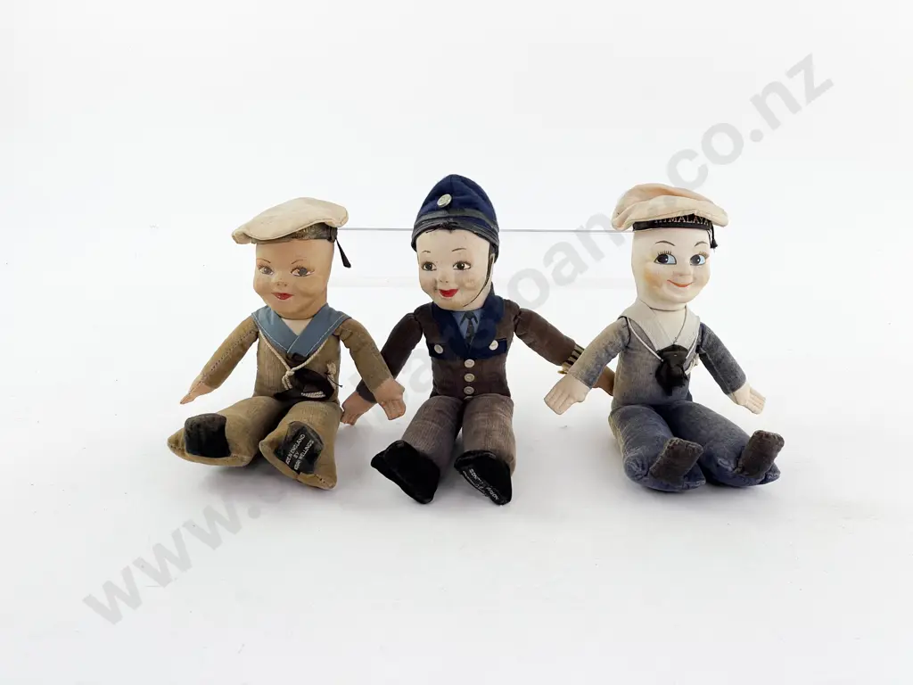Three Norah Wellings and Type All Cloth Sailor and Police Dolls Image 1++