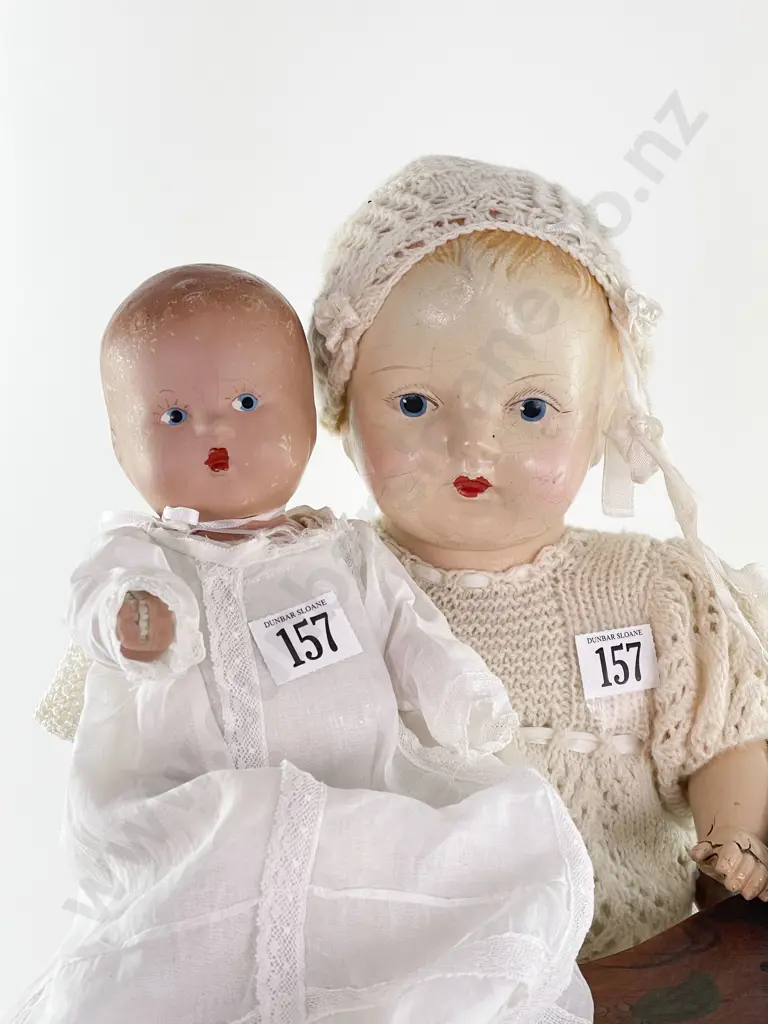 Unmarked Composition Flange Head Doll Image 1++