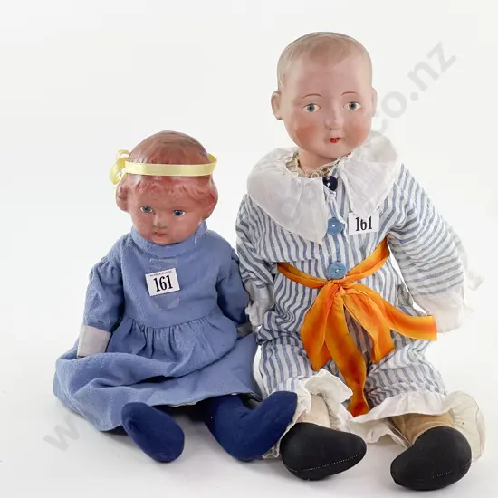 Unmarked Moulded Bisque Character Doll