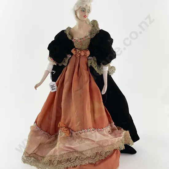 Art Nouveau Wax over Composition Shoulder Plate Doll