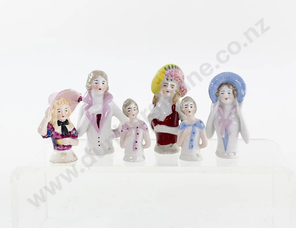 Six German China Half Head Dolls Image 1++