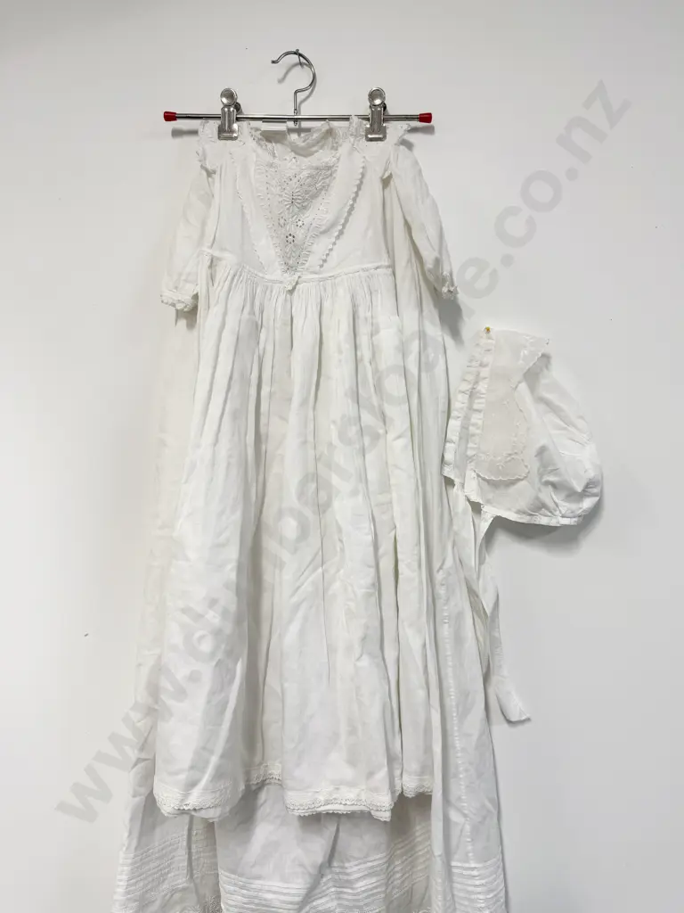 Victorian Fine Cotton and Lace Christening Gown Image 1++