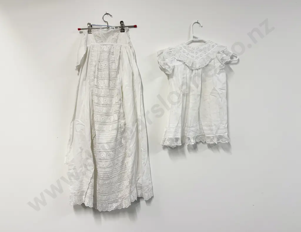 Victorian Fine Cotton and Lace Christening Gown Image 1++