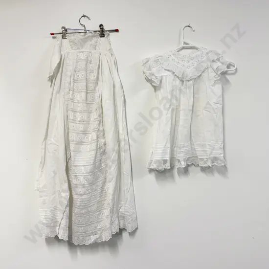 Victorian Fine Cotton and Lace Christening Gown