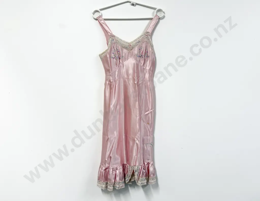 C1940's Pink Satin Petticoat Image 1++