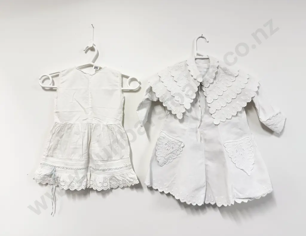 Late Victorian Young Girls Sculptured Cotton Coat/Dress with Cape and Petticoat Image 1++