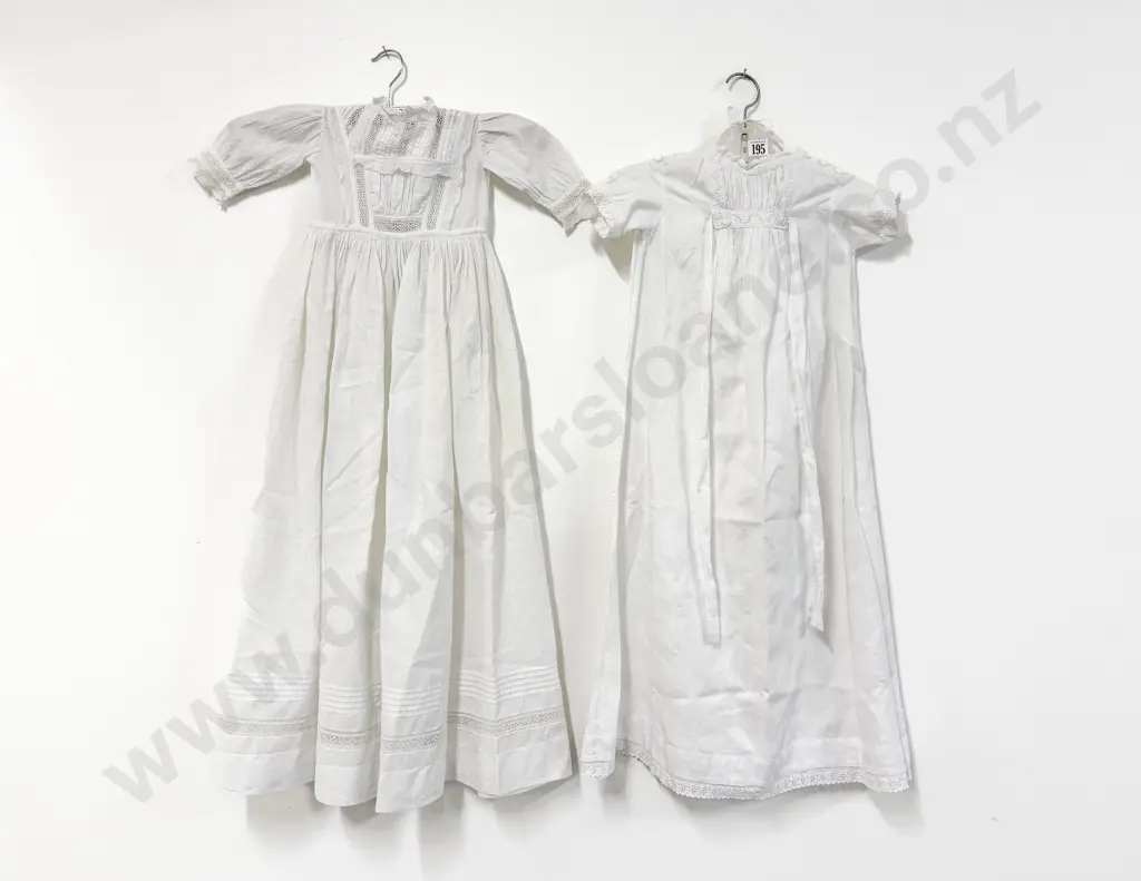 Edwardian Fine Cotton and Lace Christening Gown with Two Cot Gowns Image 1++