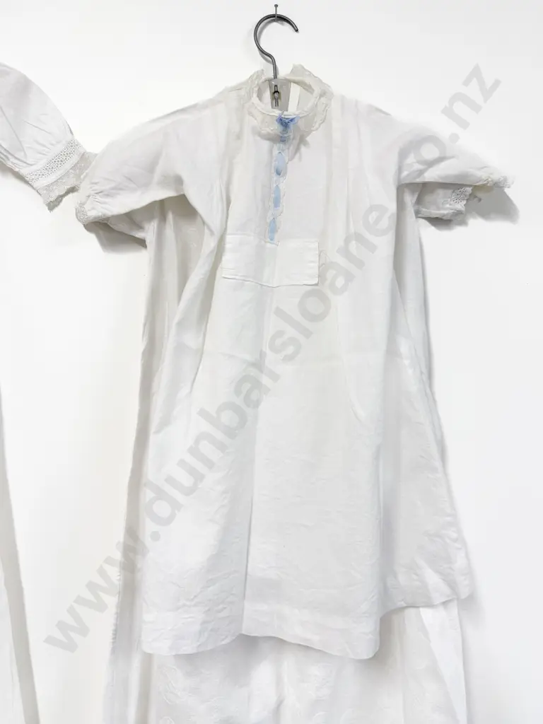 Edwardian Fine Cotton and Lace Christening Gown with Two Cot Gowns Image 1++