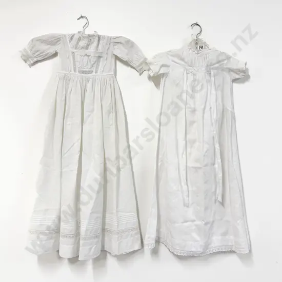 Edwardian Fine Cotton and Lace Christening Gown with Two Cot Gowns