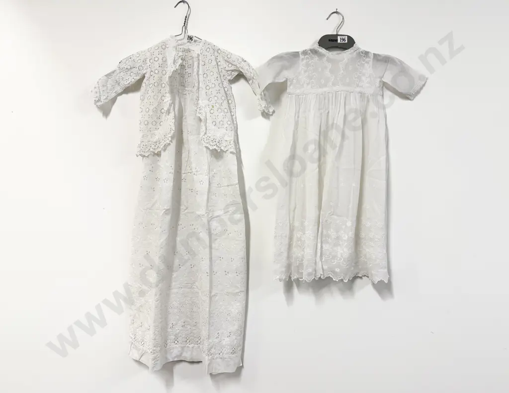 Cotton Broderie Anglaise Christening Gown with Jacket and Other Gown Image 1++