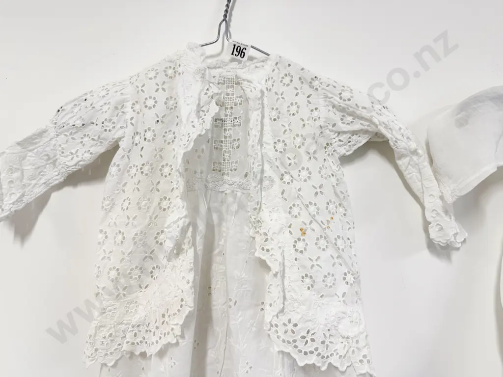 Cotton Broderie Anglaise Christening Gown with Jacket and Other Gown Image 1++