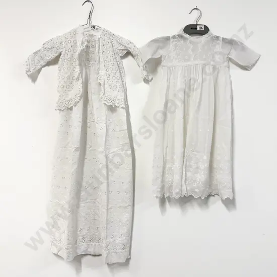 Cotton Broderie Anglaise Christening Gown with Jacket and Other Gown