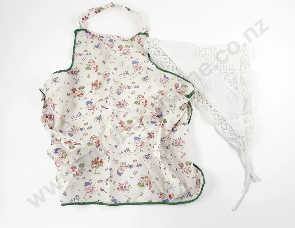 Edwardian Cotton Pinafore with Dress Collars Cot Gown and Apron Image 1++