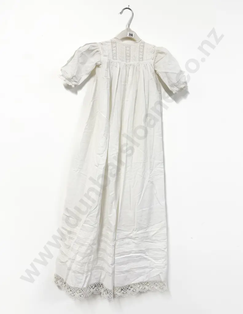 Edwardian Fine Cotton and Lace Christening Gown Image 1++
