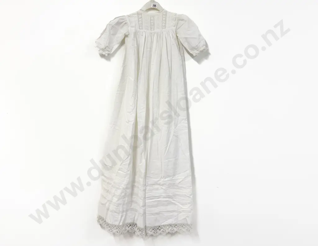 Edwardian Fine Cotton and Lace Christening Gown Image 1++