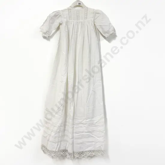 Edwardian Fine Cotton and Lace Christening Gown