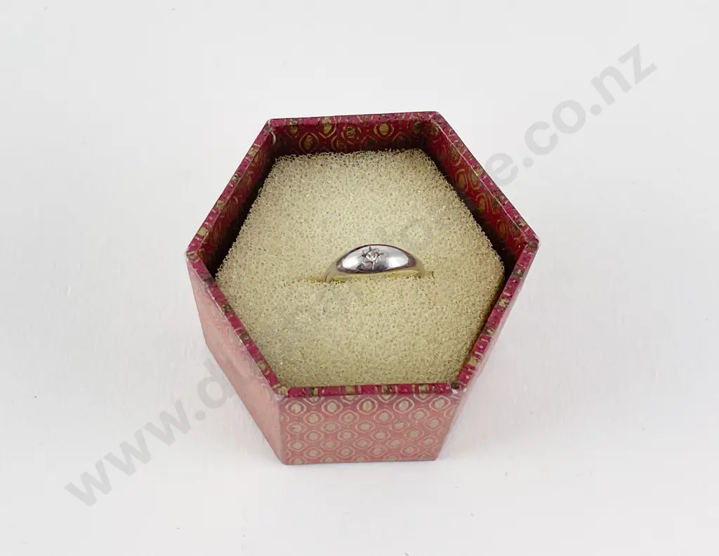 10ct White Gold Single Cut Diamond Babies Ring Image 1++