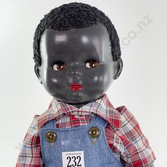 NZ Pedigree Black Hard Plastic Walkie Talkie Doll 52cm