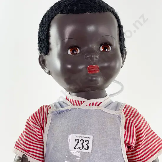 NZ Pedigree Black Hard Plastic Walkie Talkie Doll 52cm