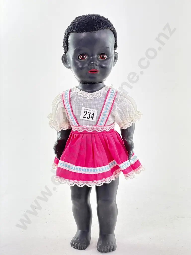 Unmarked Palitoy Black Hard Plastic Flirty Eye Walking Doll 41cm Image 1++