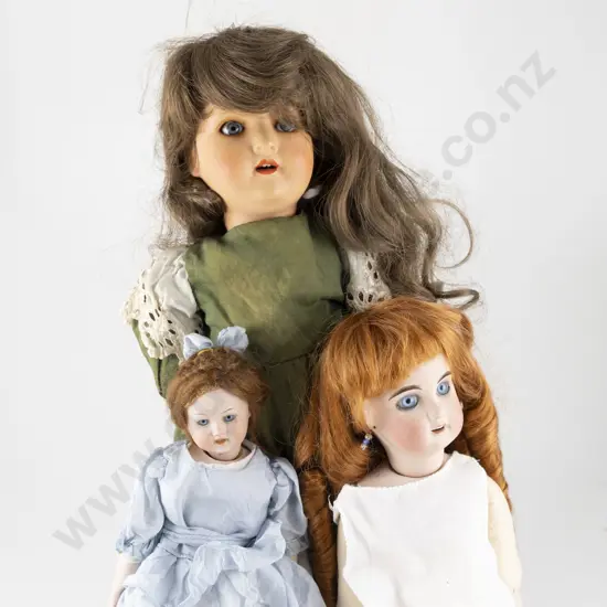 Three Bisque Dolls on New Bodies