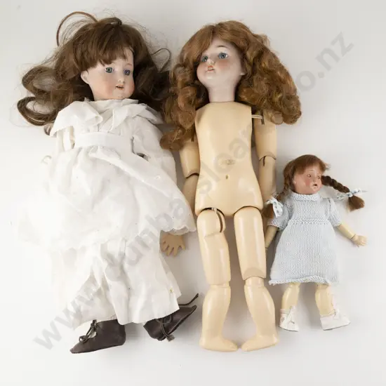 Three Bisque Dolls on New Bodies