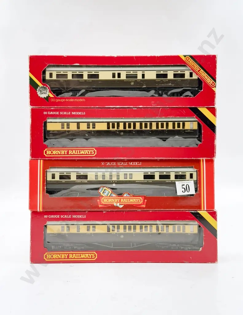 Hornby Railways Boxed R430x2 R429 R458 GWR 57' Brake and Composite Coaches & Restaurant Image 1++