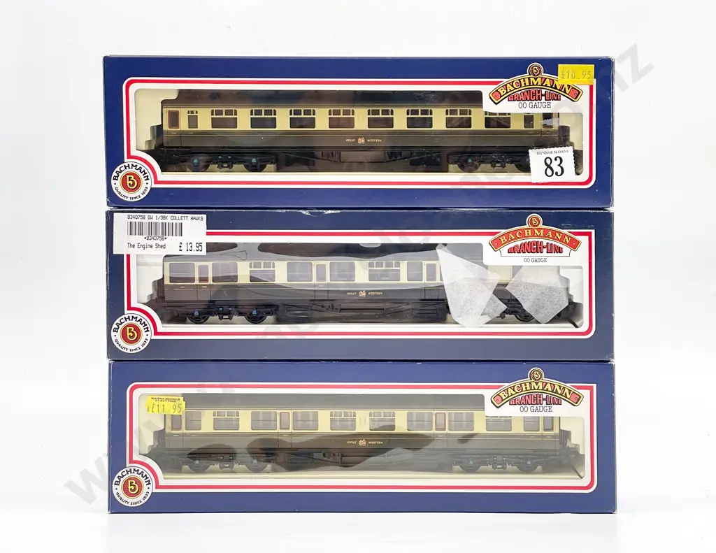 Bachmann 34-125 34-050 34-075B Boxed GWR 1st/3rd 3rd 1st/3rd/Brake Coaches Image 1++