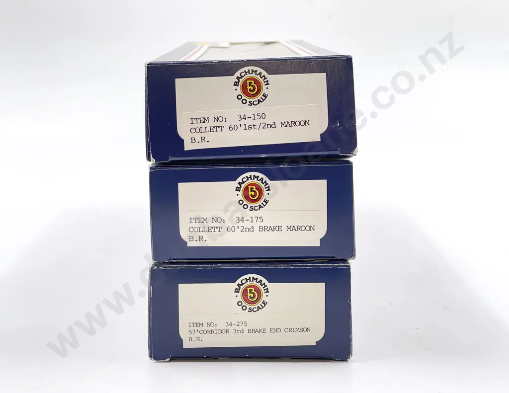Bachmann 34-175 34-275 34-150 Boxed BR 2nd/Brake 3rd/Brake 1st/2nd Maroon Coaches Image 1++