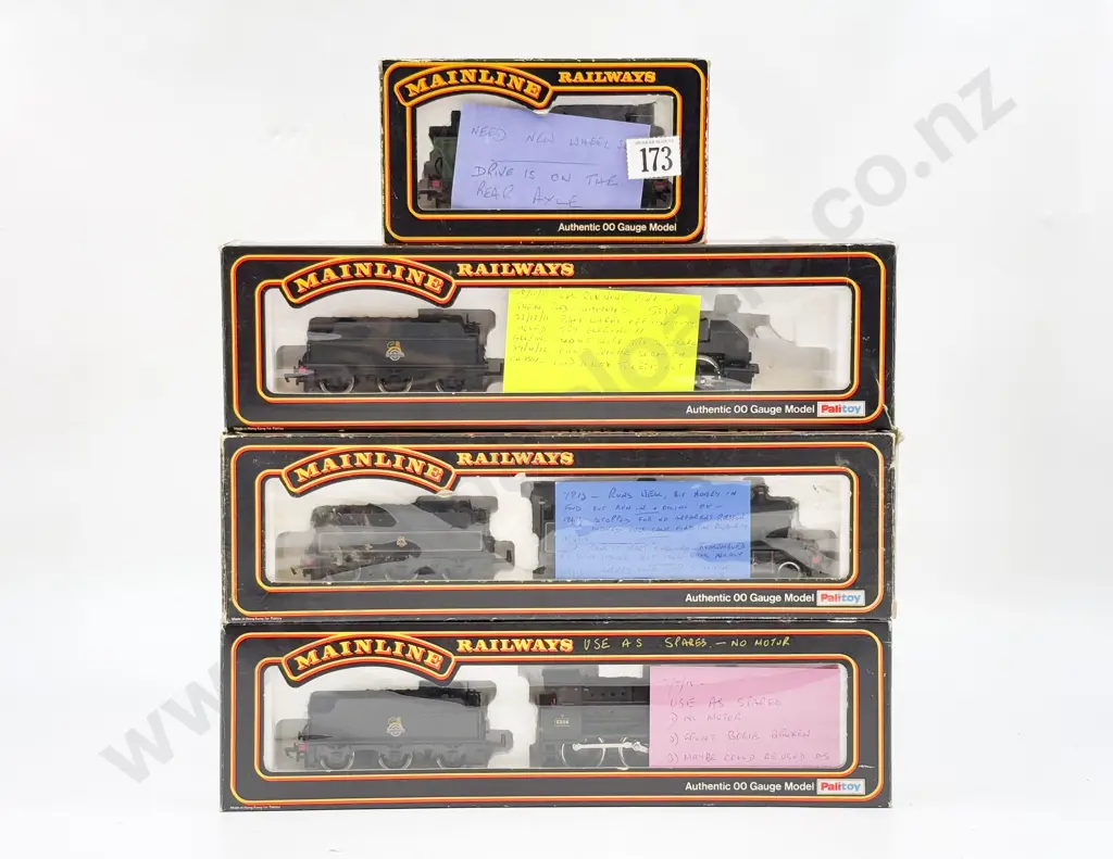 Four Mainline locomotives with notes of repairs made or needed Image 1++