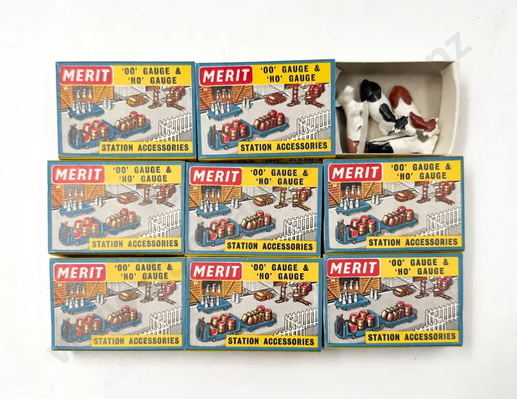 Eight Boxed Merit Plastic Station Accessories Farm Animals and Workers Image 1++