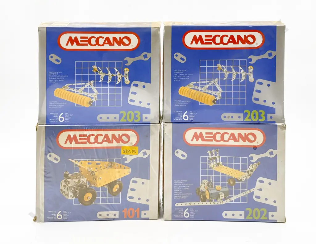 Meccano Boxed As New 203x2 Plough & Roller 101 Dump Truck 202 Trailer Image 1++