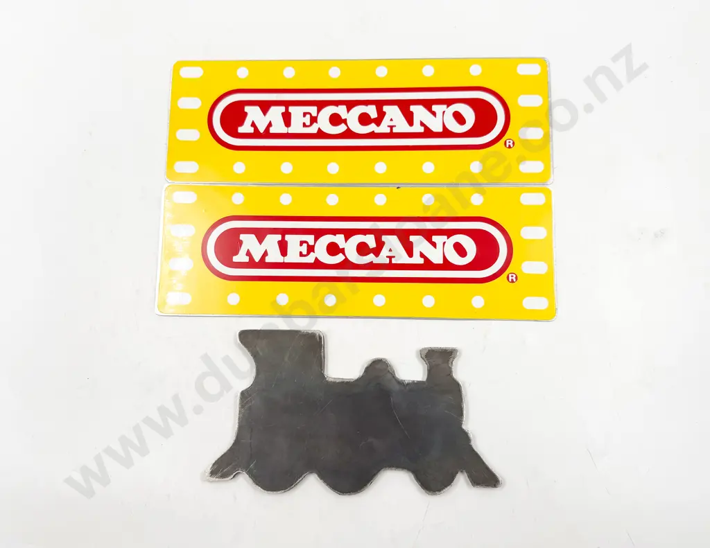 Railway Workshop Open Day 2001 Steel Loco Cut-Out and Two Meccano Labels Image 1++