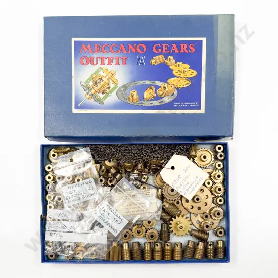 Vintage Boxed Meccano Gears Outfit A Box with Qty Gears