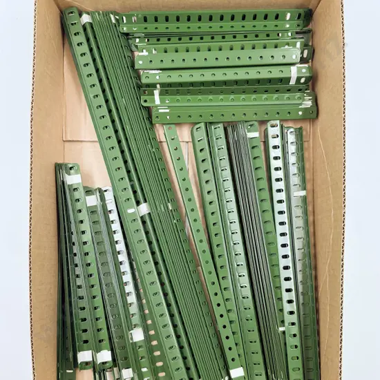 Meccano Qty Restored Green Angle Plates 47cm to 38mm (11kgs)