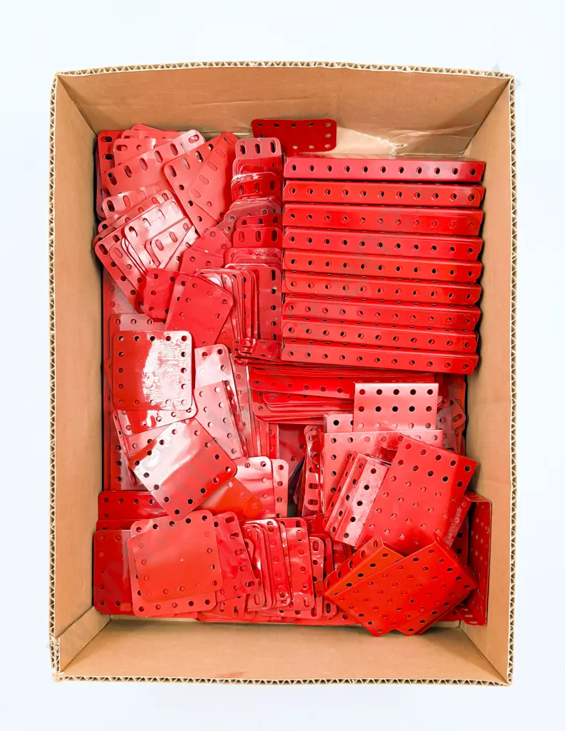 Meccano Qty Restored Red Flanged and Flat Plates & Various (6kgs) Image 1++