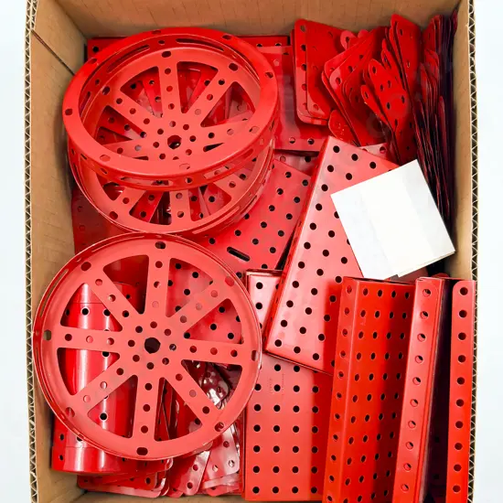 Meccano Qty Restored Red Flanged and Flat Plates & Various (5kgs)