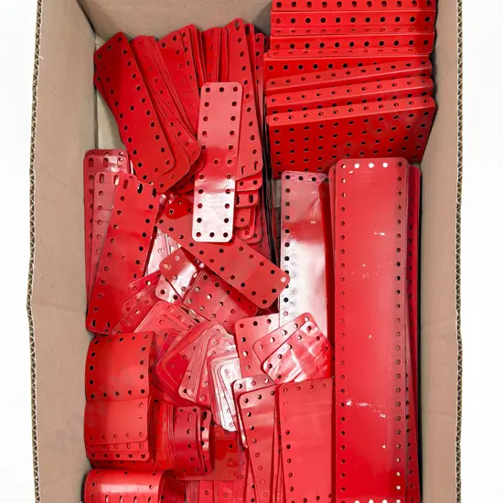 Meccano Qty Restored Red Flanged and Flat Plates & Various (5.5kgs)