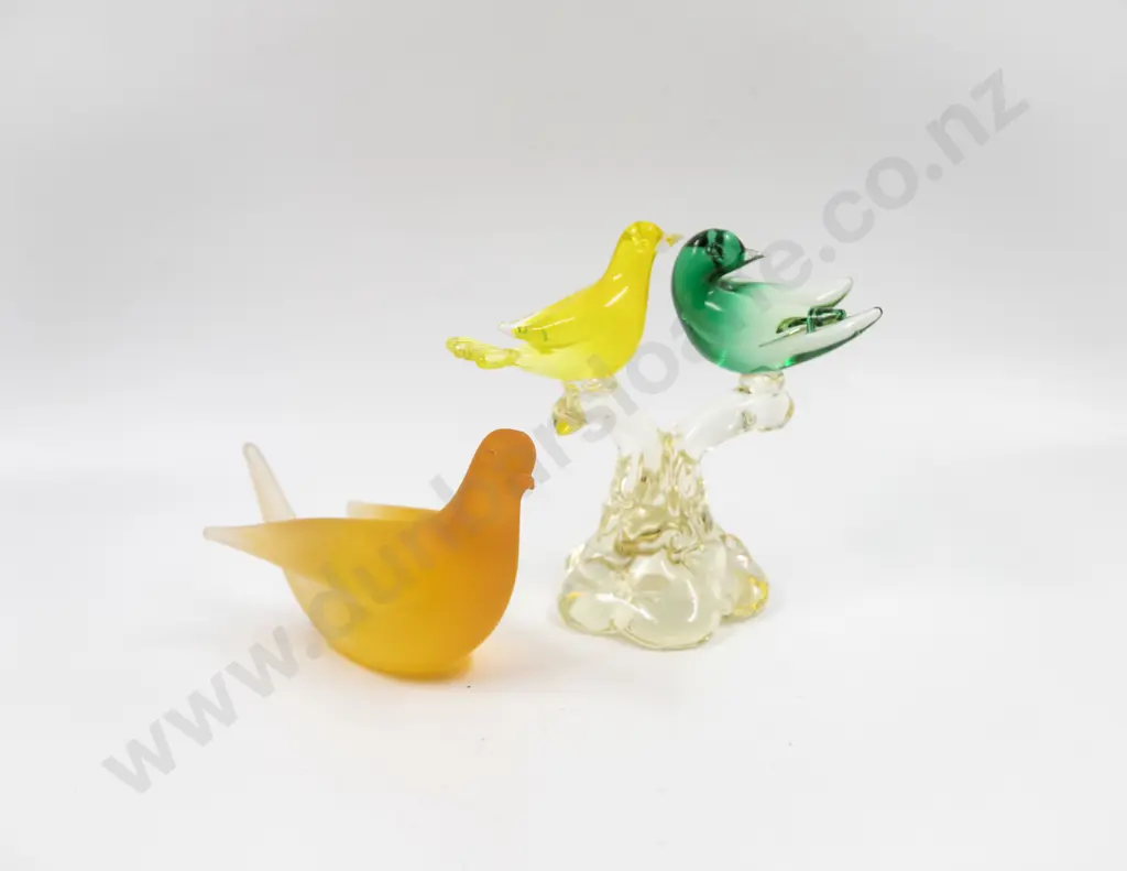 Two Mid C20th Murano Glass Bird Ornaments Image 1++